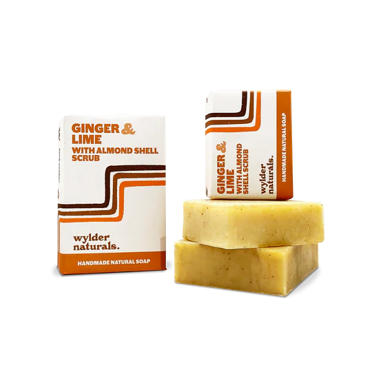 Wylder Naturals Giner & Lime with almond shell soap