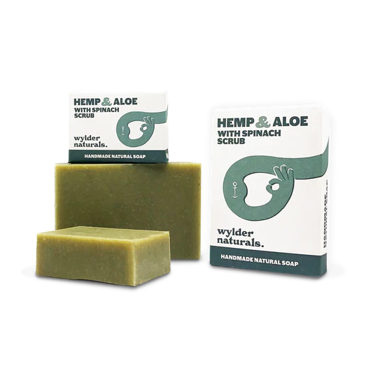 Wylder Naturals Hemp & aloe soap bar with spinach scrub