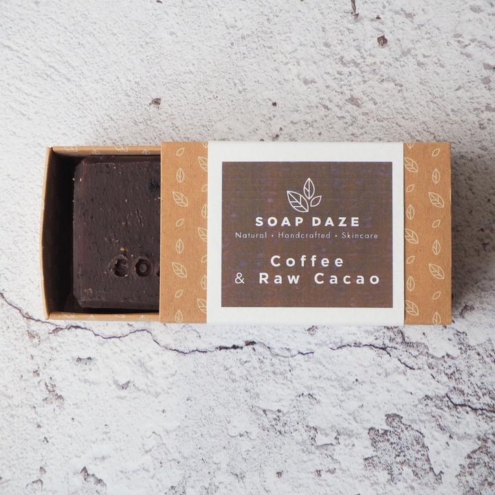 
                  
                    Load image into Gallery viewer, Coffee &amp;amp; Raw Cacao Soap Bar - homemadeADVENTURES
                  
                