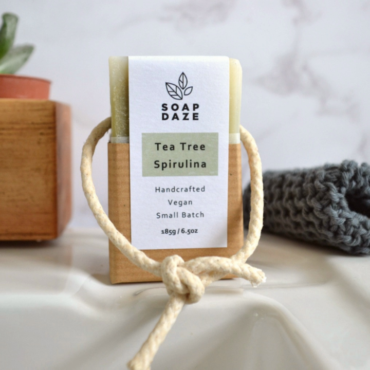 Tea Tree & Spirulina Soap on a Rope - homemadeADVENTURES
